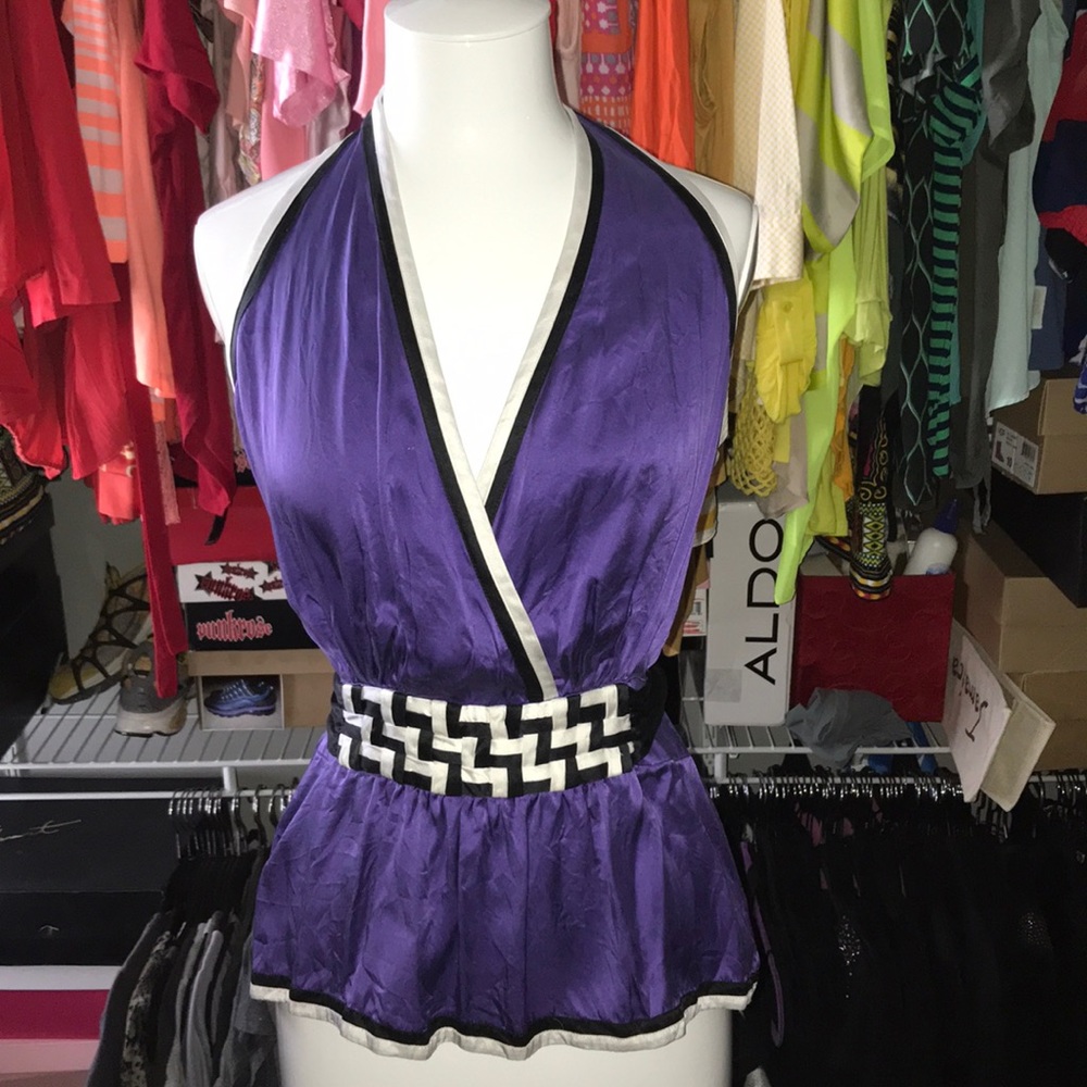 Bebe Purple silky halter